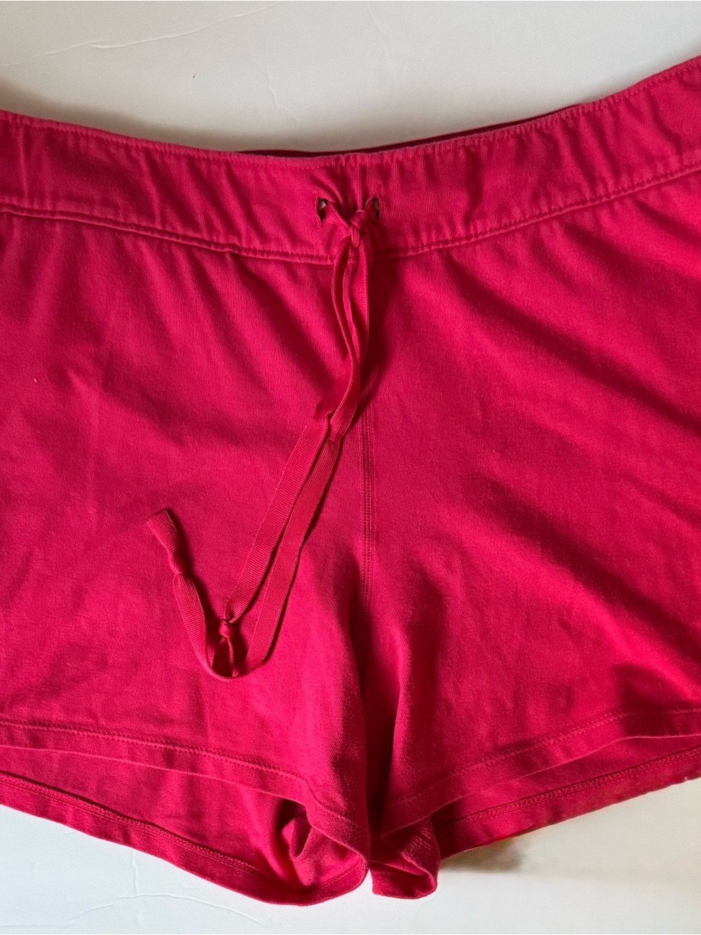 Nike Size XL Womens Pink Lined Drawstring Pull On Logo Athletic Sports Shorts